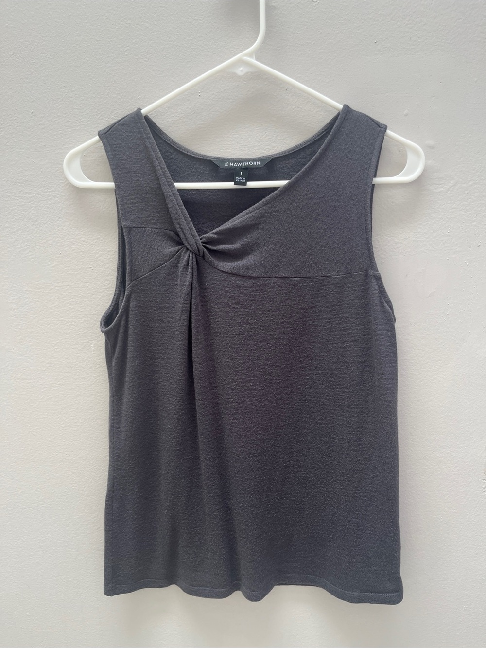 41 Hawthorn Charcoal Twist-Front Sleeveless Top